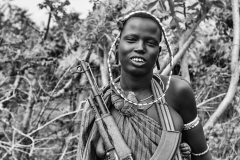 Mursi Warrior Woman Omo Valley Turmi Ethiopia