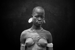 Mursi Woman with Body Scarnification Omo Valley Turmi Ethiopia