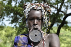 Mursi Woman With Lips Plate Omo Valley Turmi Ethiopia