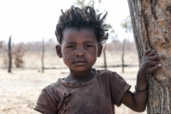 San Child Portrait Tsumkwe Otjozondjupa Region Namibia