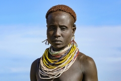 Karo Woman with Traditional Necklaces Omo Valley Ethiopia