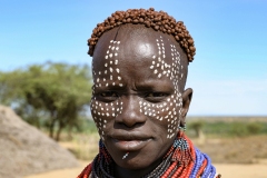 Karo Woman with Face Paint Omo Valley Ethiopia