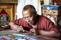 Monk Made Mandala Thiksey Monastry Ladakh India