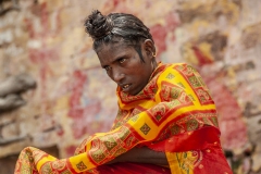 Woman after Gange River Sacred Bath Varanasi Uttar Pradesh