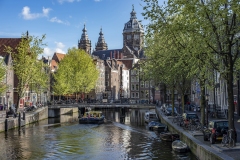 Oude Kerk Church seen from the Gracht Amsterdam Holland