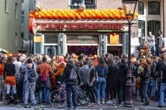 Street Crowd King's Day Amsterdam Holland