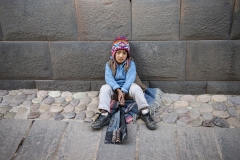 Young Abulant Seller in Hatunrumiyoc Street Cusco Perù