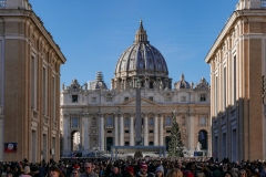 Crowd of People in Saint Peter Square Vatican Rome Italy