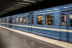 Tunnelbana Moving Train Stockholm Sveden