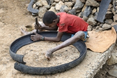 Worker Boy made Shoes from a Tire Arba Minch Ethiopia