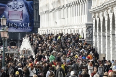 Crowd of People Venice Carnival Italy