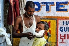Street Barber Varanasi Uttar Pradesh India