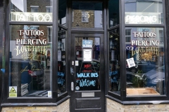 Tattoos & Piercing Shop Window Portobello London England