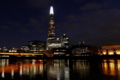 The Shard Night Landscape From Tamigi River London England