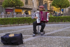 Accordion Player in Square of the Seven Angels Palermo Italy