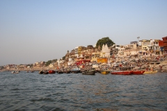 Darbhanga Ghat  Landscape from Ganges Varanasi Uttar Pradesh India