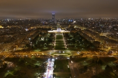 Parc du Champ de Mars Night Landscape from top of Tour Eiffel Paris France