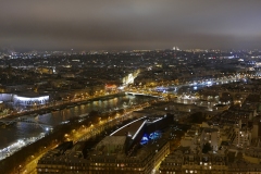 La Seine Night Landscape from top of Tour Eiffel Paris France