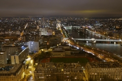La Seine Night Landscape from top of Tour Eiffel Paris France